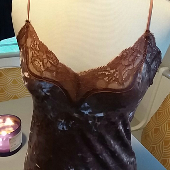 White Crow rose crush velvet lace pink chemise - Picture 3 of 8